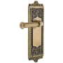 Grandeur Windsor Solid Brass Rose Right Handed Privacy Door Lever Set with Georgetown Lever and 2-3/4" Backset Vintage Brass