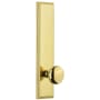 Grandeur Carre Solid Brass Tall Plate Rose Right Handed Privacy Door Knob Set with Fifth Avenue Knob and 2-3/4" Backset Lifetime Brass