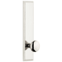 Grandeur Carre Solid Brass Tall Plate Rose Right Handed Privacy Door Knob Set with Fifth Avenue Knob and 2-3/4" Backset Polished Nickel