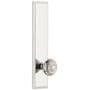 Grandeur Carre Solid Brass Rose Right Handed Tall Plate Privacy Door Knob Set with Windsor Knob and 2-3/4" Backset Polished Nickel