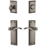 Grandeur Fifth Avenue Solid Brass Right Handed Single Cylinder Keyed Entry Leverset and Deadbolt Combo Pack with Bellagio Lever and 2-3/4" Backset Antique Pewter