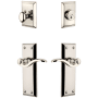 Grandeur Fifth Avenue Solid Brass Right Handed Single Cylinder Keyed Entry Leverset and Deadbolt Combo Pack with Bellagio Lever and 2-3/4" Backset Polished Nickel