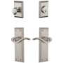 Grandeur Fifth Avenue Solid Brass Right Handed Single Cylinder Keyed Entry Leverset and Deadbolt Combo Pack with Bellagio Lever and 2-3/4" Backset Satin Nickel
