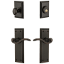 Grandeur Fifth Avenue Solid Brass Right Handed Single Cylinder Keyed Entry Leverset and Deadbolt Combo Pack with Bellagio Lever and 2-3/4" Backset Timeless Bronze