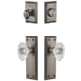 Grandeur Fifth Avenue Solid Brass Single Cylinder Keyed Entry Knobset and Deadbolt Combo Pack with Biarritz Crystal Knob and 2-3/4" Backset Antique Pewter