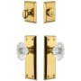 Grandeur Fifth Avenue Solid Brass Single Cylinder Keyed Entry Knobset and Deadbolt Combo Pack with Biarritz Crystal Knob and 2-3/4" Backset Lifetime Brass