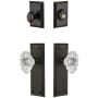 Grandeur Fifth Avenue Solid Brass Single Cylinder Keyed Entry Knobset and Deadbolt Combo Pack with Biarritz Crystal Knob and 2-3/4" Backset Timeless Bronze