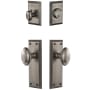 Grandeur Fifth Avenue Solid Brass Single Cylinder Keyed Entry Knobset and Deadbolt Combo Pack with Eden Prairie Knob and 2-3/4" Backset Antique Pewter