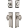 Grandeur Fifth Avenue Solid Brass Single Cylinder Keyed Entry Knobset and Deadbolt Combo Pack with Eden Prairie Knob and 2-3/4" Backset Satin Nickel