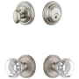 Grandeur Georgetown Solid Brass Single Cylinder Keyed Entry Knobset and Deadbolt Combo Pack with Chambord Crystal Knob and 2-3/4" Backset Satin Nickel