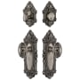 Grandeur Grande Victorian Solid Brass Single Cylinder Keyed Entry Knobset and Deadbolt Combo Pack with Grande Victorian Knob and 2-3/4" Backset Antique Pewter