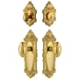 Grandeur Grande Victorian Solid Brass Single Cylinder Keyed Entry Knobset and Deadbolt Combo Pack with Grande Victorian Knob and 2-3/4" Backset Lifetime Brass