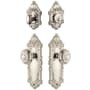 Grandeur Grande Victorian Solid Brass Single Cylinder Keyed Entry Knobset and Deadbolt Combo Pack with Windsor Knob and 2-3/4" Backset Polished Nickel