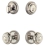 Grandeur Newport Solid Brass Single Cylinder Keyed Entry Knobset and Deadbolt Combo Pack with Windsor Knob and 2-3/4" Backset Polished Nickel