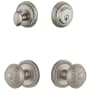 Grandeur Newport Solid Brass Single Cylinder Keyed Entry Knobset and Deadbolt Combo Pack with Windsor Knob and 2-3/4" Backset Satin Nickel