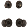 Grandeur Newport Solid Brass Single Cylinder Keyed Entry Knobset and Deadbolt Combo Pack with Windsor Knob and 2-3/4" Backset Timeless Bronze