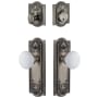 Grandeur Parthenon Solid Brass Single Cylinder Keyed Entry Knobset and Deadbolt Combo Pack with Hyde Park Knob and 2-3/4" Backset Antique Pewter