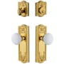 Grandeur Parthenon Solid Brass Single Cylinder Keyed Entry Knobset and Deadbolt Combo Pack with Hyde Park Knob and 2-3/4" Backset Lifetime Brass