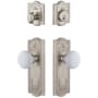 Grandeur Parthenon Solid Brass Single Cylinder Keyed Entry Knobset and Deadbolt Combo Pack with Hyde Park Knob and 2-3/4" Backset Satin Nickel