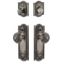 Grandeur Parthenon Solid Brass Single Cylinder Keyed Entry Knobset and Deadbolt Combo Pack with Windsor Knob and 2-3/4" Backset Antique Pewter