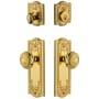 Grandeur Parthenon Solid Brass Single Cylinder Keyed Entry Knobset and Deadbolt Combo Pack with Windsor Knob and 2-3/4" Backset Lifetime Brass