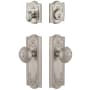 Grandeur Parthenon Solid Brass Single Cylinder Keyed Entry Knobset and Deadbolt Combo Pack with Windsor Knob and 2-3/4" Backset Satin Nickel