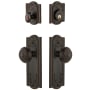 Grandeur Parthenon Solid Brass Single Cylinder Keyed Entry Knobset and Deadbolt Combo Pack with Windsor Knob and 2-3/4" Backset Timeless Bronze