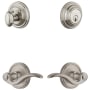 Grandeur Georgetown Solid Brass Right Handed Single Cylinder Keyed Entry Leverset and Deadbolt Combo Pack with Bellagio Lever and 2-3/4" Backset Satin Nickel