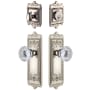 Grandeur Windsor Solid Brass Single Cylinder Keyed Entry Knobset and Deadbolt Combo Pack with Fontainebleau Crystal Knob and 2-3/4" Backset Polished Nickel