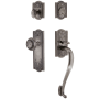 Grandeur Parthenon Solid Brass Sectional Single Cylinder Keyed Entry Handleset with Parthenon Interior Knob and 2-3/4" Backset Antique Pewter