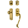Grandeur Parthenon Solid Brass Sectional Single Cylinder Keyed Entry Handleset with Parthenon Interior Knob and 2-3/4" Backset Lifetime Brass