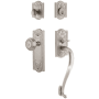 Grandeur Parthenon Solid Brass Sectional Single Cylinder Keyed Entry Handleset with Parthenon Interior Knob and 2-3/4" Backset Satin Nickel