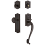 Grandeur Parthenon Solid Brass Sectional Single Cylinder Keyed Entry Handleset with Parthenon Interior Knob and 2-3/4" Backset Timeless Bronze