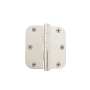 Grandeur 3.5 x 3.5 Inch Plain Bearing 5/8" Radius Corner Mortise Door Hinge with Button Finial - Single Hinge Polished Nickel