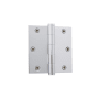 Grandeur 3.5 x 3.5 Inch Plain Bearing Square Corner Mortise Door Hinge with Button Finial - Single Hinge Bright Chrome