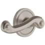 Grandeur Circulaire Solid Brass Rose Right Handed Passage Door Lever Set with Newport Lever and 2-3/8" Backset Satin Nickel