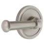 Grandeur Circulaire Solid Brass Rose Dummy Door Lever Set with Georgetown Lever Satin Nickel