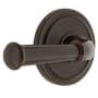 Grandeur Circulaire Solid Brass Rose Dummy Door Lever Set with Georgetown Lever Timeless Bronze
