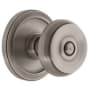 Grandeur Circulaire Solid Brass Rose Privacy Door Knob Set with Bouton Knob and 2-3/4" Backset Antique Pewter