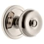 Grandeur Circulaire Solid Brass Rose Privacy Door Knob Set with Bouton Knob and 2-3/4" Backset Polished Nickel