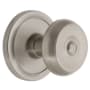 Grandeur Circulaire Solid Brass Rose Privacy Door Knob Set with Bouton Knob and 2-3/4" Backset Satin Nickel