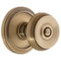Grandeur Circulaire Solid Brass Rose Privacy Door Knob Set with Bouton Knob and 2-3/4" Backset Vintage Brass