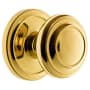 Grandeur Circulaire Solid Brass Rose Privacy Door Knob Set with Circulaire Knob and 2-3/4" Backset Polished Brass
