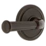 Grandeur Circulaire Solid Brass Rose Right Handed Privacy Door Lever Set with Georgetown Lever and 2-3/8" Backset Timeless Bronze