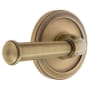 Grandeur Circulaire Solid Brass Rose Right Handed Privacy Door Lever Set with Georgetown Lever and 2-3/8" Backset Vintage Brass