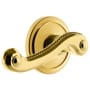 Grandeur Circulaire Solid Brass Rose Right Handed Privacy Door Lever Set with Newport Lever and 2-3/4" Backset Polished Brass