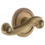 Grandeur Circulaire Solid Brass Rose Right Handed Privacy Door Lever Set with Newport Lever and 2-3/4" Backset Vintage Brass