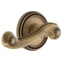 Grandeur Soleil Solid Brass Left Handed Passage Door Lever Set with Newport Lever and 2-3/8" Backset Vintage Brass
