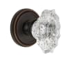 Grandeur Soleil Solid Brass Rose Privacy Door Knob Set with Biarritz Crystal Knob and 2-3/8" Backset Timeless Bronze