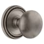 Grandeur Soleil Solid Brass Privacy Door Knob Set with Fifth Avenue Knob and 2-3/8" Backset Antique Pewter